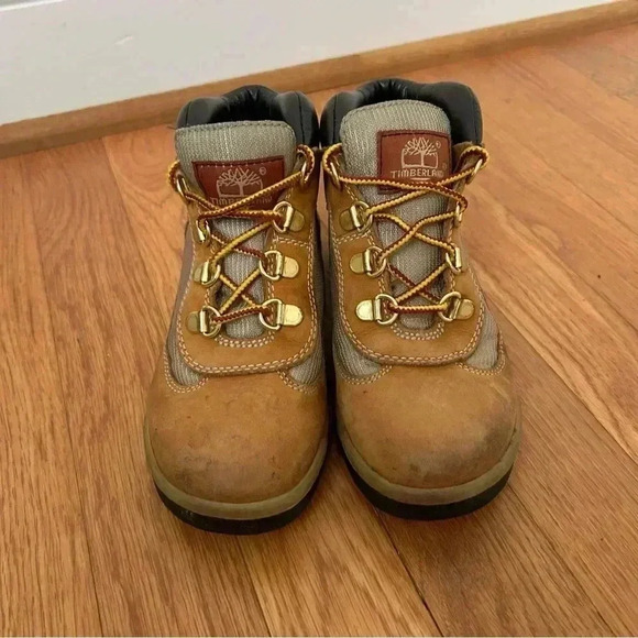 Timberland Kids Boys Field Lace Up Tan Boot Outdoor Heavyduty Size 1 Youth - Picture 3 of 7